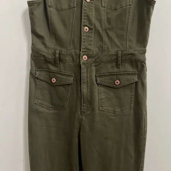 FOREVER 21 olive denim sleeveless utility jumpsuit - Picture 11 of 13